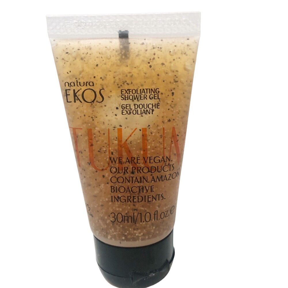 Natura Ekos New, Sealed Tube Tukuma Exfoliating Shower Gel Size 30mls/1.0 fl oz.